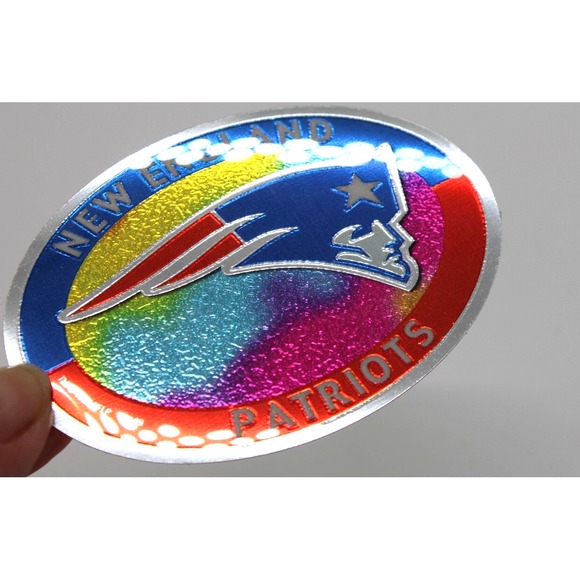 1999 New England Patriots NFL Vending Sticker/Decals Reflective apprx 3" Oval - Picture 3 of 5